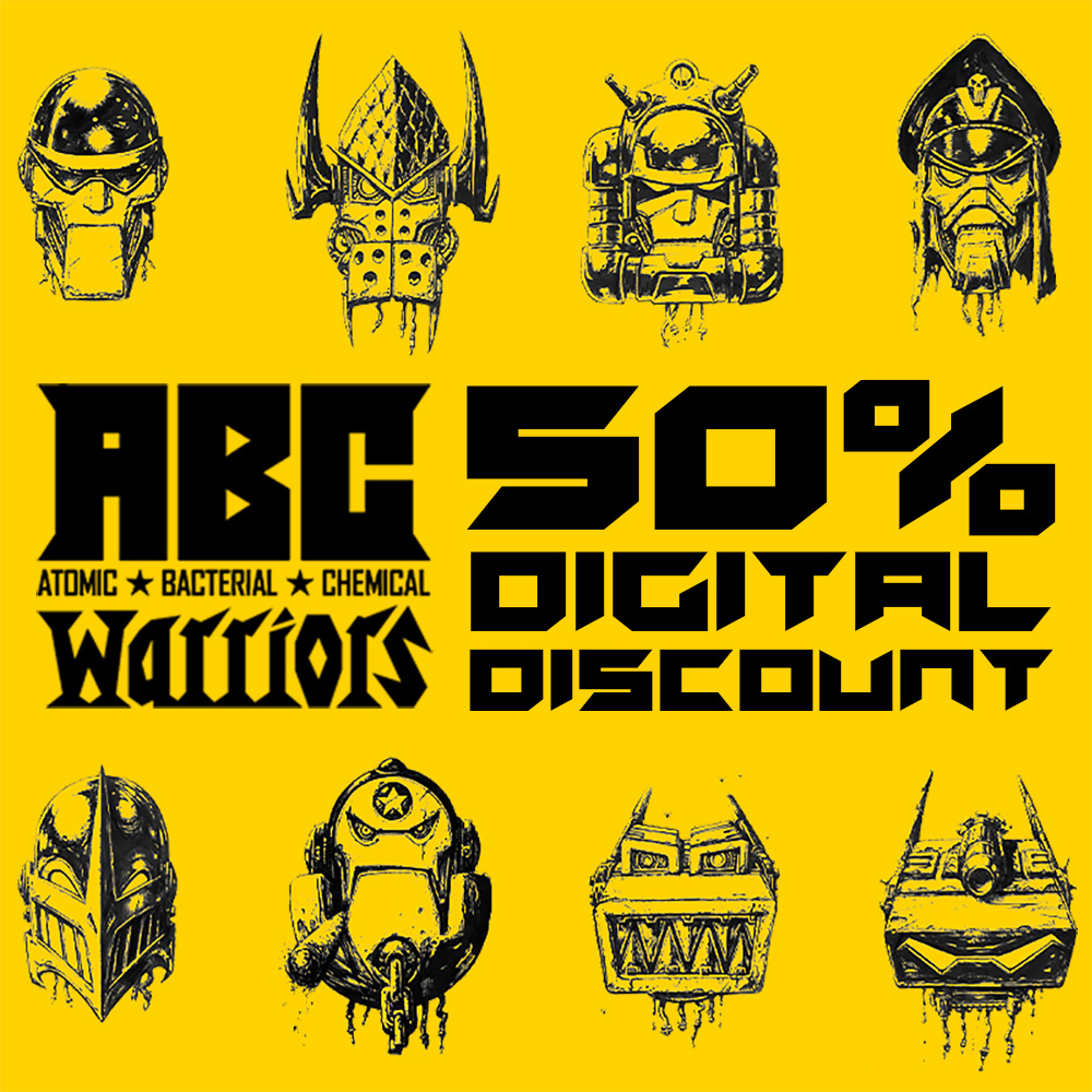 SPREAD THE WORD! Get 50% off digital collections of the A.B.C. Warriors and immerse yourself in some mad meka mania! ➡️ bit.ly/4aP0Nfa