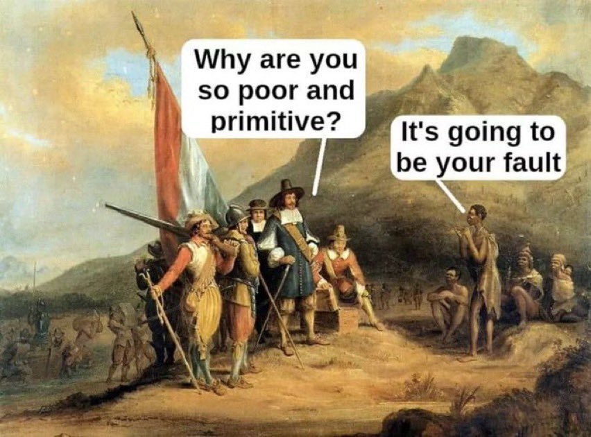 @KeithWoodsYT People love this idea that the reason Africa is underdeveloped is because of colonialism, but the reality is that the reason Europeans were able to conquer the whole word like they did was because these places were already massively underdeveloped.