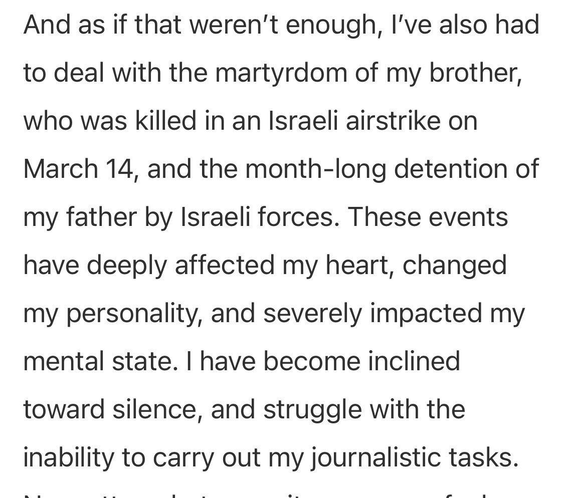 A devastating article about the difficulty of being a journalist in Gaza right now: “I have become inclined toward silence, and struggle with the inability to carry out my journalistic tasks.”