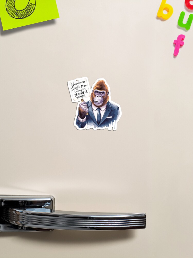 Funny Gorilla handsome single man looking for beautiful woman redbubble.com/studio/promote… #gorilla #cutegorilla #coolgorilla #angrygorilla #happygorilla #gorillalover #silverbackgorilla #tshirtdesign #gorillaart #Magnet #apes #funnymonkey #kingkong #africananimal #handsomesingle