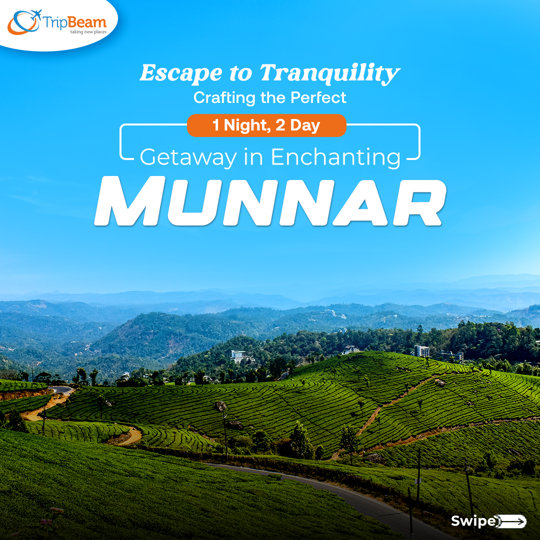 Seek serenity in the breathtaking landscapes of Munnar! Indulge in a perfect 1-night, 2-day getaway crafted just for you. Don't miss out, visit on: tripbeam.com 

#munnargetaway #tranquilescape #natureretreat  #exploremunnar #weekendtrip #traveldealsonline  #tripbeam