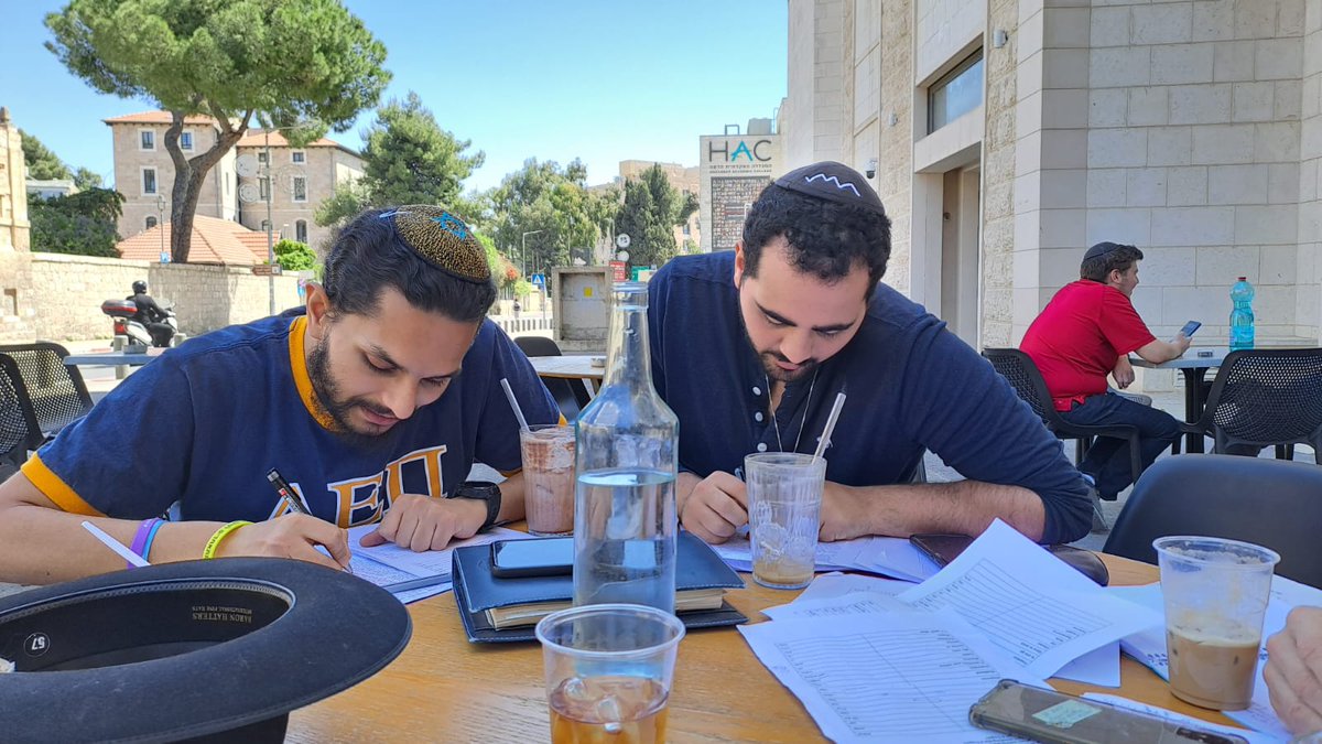 We don't limit ourselves to learning in the classroom, we take the learning with us.

Here we are studying in a Jerusalem coffee shop! #Jerusalemlife #Jewishlife #learning #Torah #Yeshiva #takeittothestreets #gapyear #yeshivalife