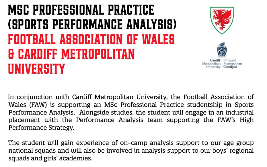 Advertising MSc Professional Placement for 2024/25 with @CMetSPA Full details: fawales-my.sharepoint.com/:b:/g/personal… To apply: forms.gle/rNmY7R4Ldkv9B5… Deadline: April 26th 2024