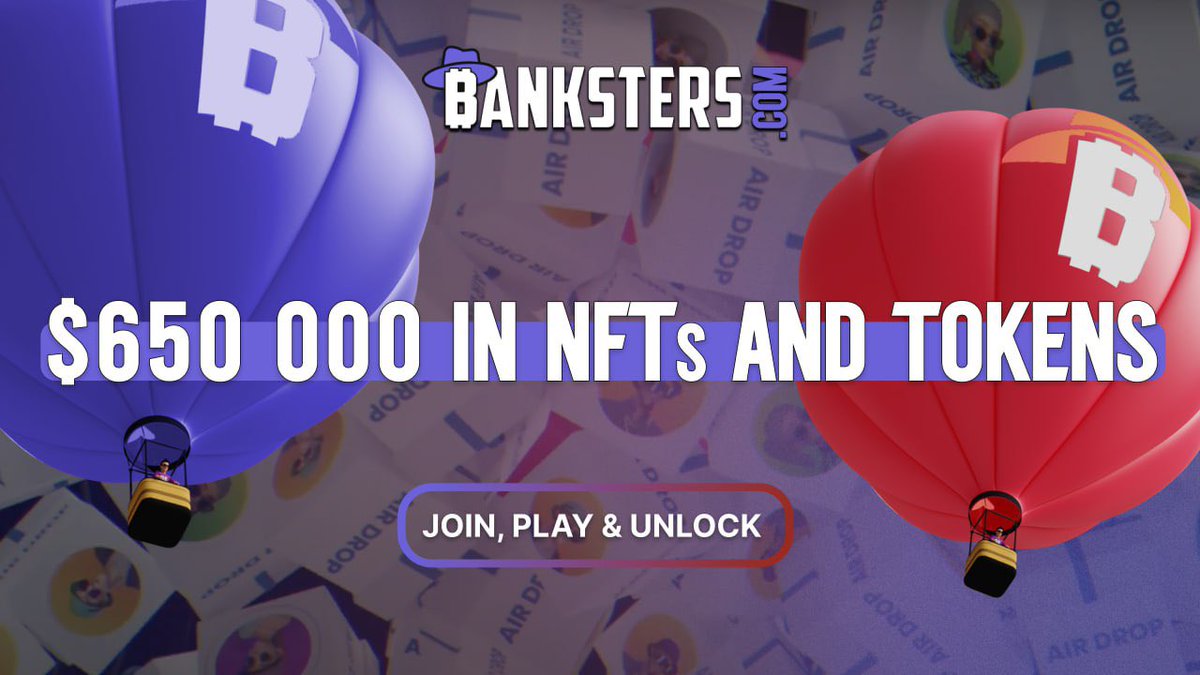 $150 < 48 Hours > ⏰ $75 ☯️RT & Follow @BankstersNFT 🔔 + RT their 📌 $75 ☯️Join Discord : discord.com/invite/bankste… Optional Play : go.banksters.com/giveaway and unlock $650K prizes. Post Proof