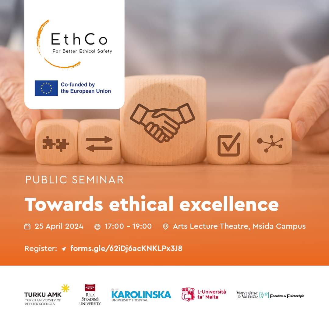 UM | Health Sciences (@umhealthscience) on Twitter photo 📢PUBLIC SEMINAR organised by <a href="/UMmtnursing/">UM | Nursing</a> in collaboration with
<a href="/TurkuAMK/">Turun ammattikorkeakoulu</a>
<a href="/RigaStradinsUni/">Riga Stradins Uni</a>
<a href="/KarolinskaUnsju/">Karolinska Univ.sjuk</a>
<a href="/UV_EG/">Universitat València</a>
Part of the #EthCo project
ℹ️ INFO: ethco.turkuamk.fi
REGISTRATION: forms.gle/kHHJwR3v1c1U5j… 📢PUBLIC SEMINAR organised by <a href="/UMmtnursing/">UM | Nursing</a> in collaboration with
<a href="/TurkuAMK/">Turun ammattikorkeakoulu</a>
<a href="/RigaStradinsUni/">Riga Stradins Uni</a>
<a href="/KarolinskaUnsju/">Karolinska Univ.sjuk</a>
<a href="/UV_EG/">Universitat València</a>
Part of the #EthCo project
ℹ️ INFO: ethco.turkuamk.fi
REGISTRATION: forms.gle/kHHJwR3v1c1U5j…