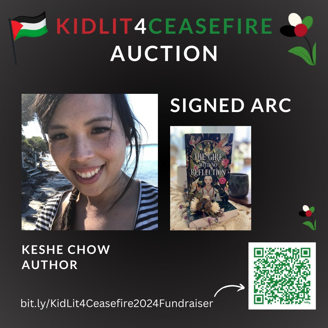 Reminder that the #kidlit4ceasefire auction closes soon (it’s been extended by a day) and you can snag yourself a signed ARC of The Girl With No Reflection OR one of many other amazing items up for grabs. Funds raised go to those in dire need of aid in G@za, C0ngo and Sųdan.