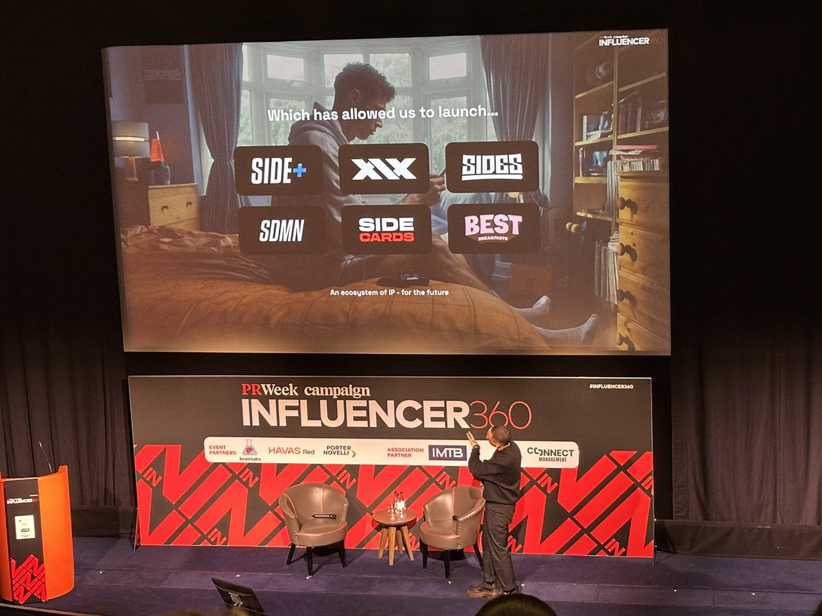 Now at #Influencer360: @jordanerschwarz tells the story of The @Sidemen. Can creators born today make lasting connections? What does this mean for a brand?