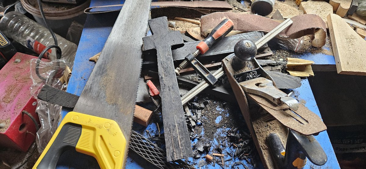 It has begun. Commission for a 12 inch penal style cross from Armoy Big Oak (north Antrim). I'll carve the Christ figure into it as well as various penal cross symbols. I'll mount it in a rugged big oak base that will add another 2 inches in height to the finished piece.