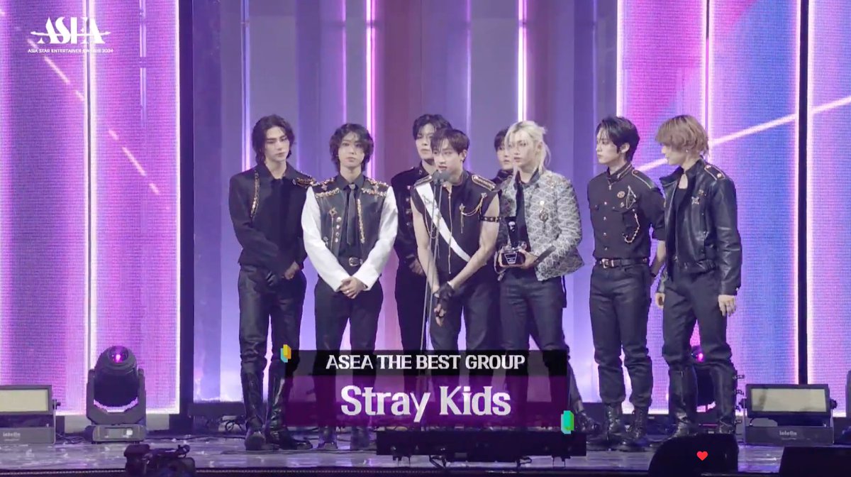 ASEA2024 【BEST GROUP】賞受賞
おめでとう🏆✨
#SKZ_BestGroup_ASEA2024
#StrayKids_ASEA2024
@Stray_Kids  #1日1スキズ  #Straykids