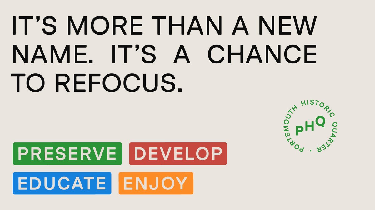 Introducing Portsmouth Historic Quarter! The home port of heritage. We have a new website, new strategic objectives and a new look inspired by the shapes you can find across our historic dockyard. Learn more 👉 portsmouthhq.org/charity