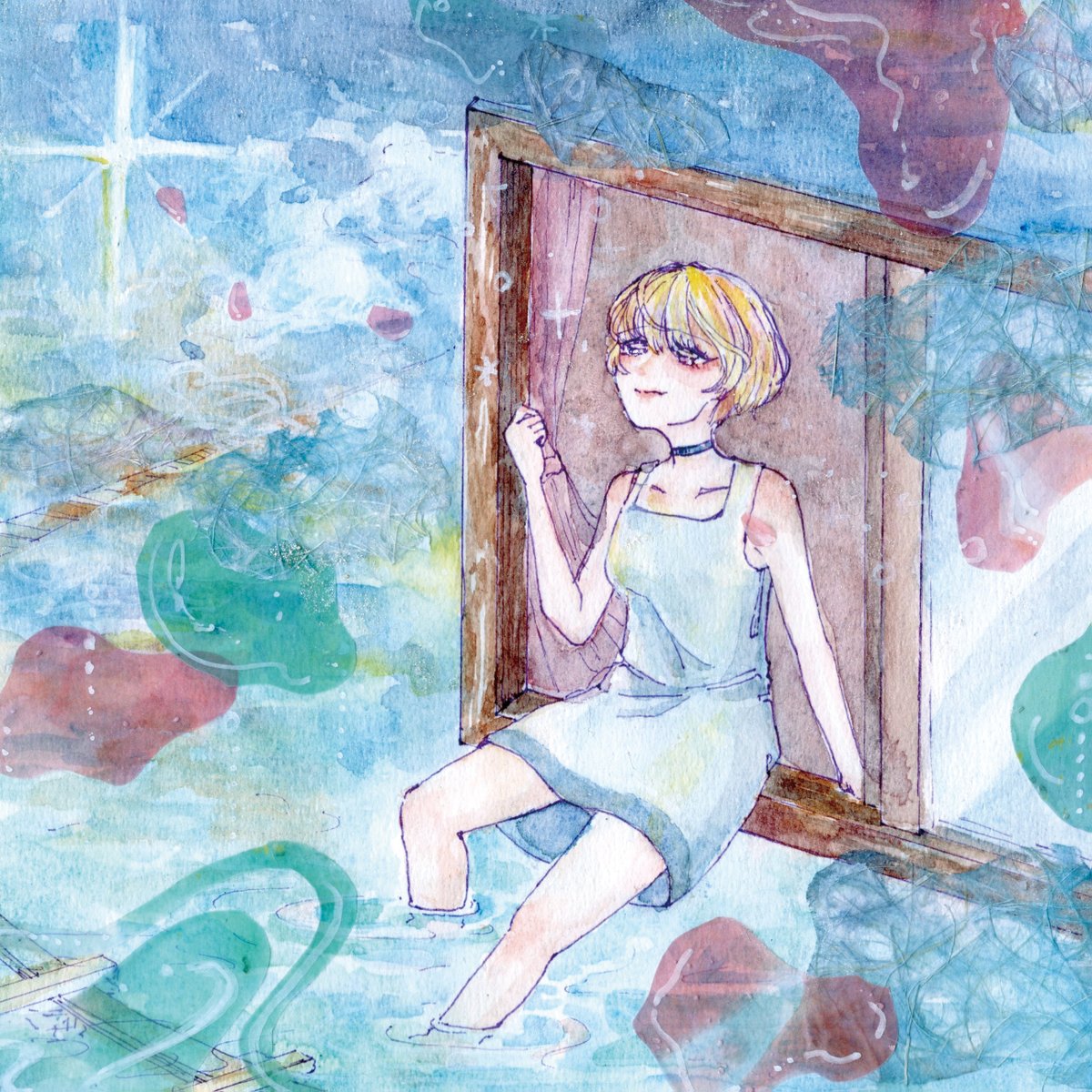 #服部ユウ10周年 服部ビユウト2023 『youthful future 』 ♪ 海の街まで (村八さん楽曲) 寄稿イラストです、良曲、涙曲、聞いてください…