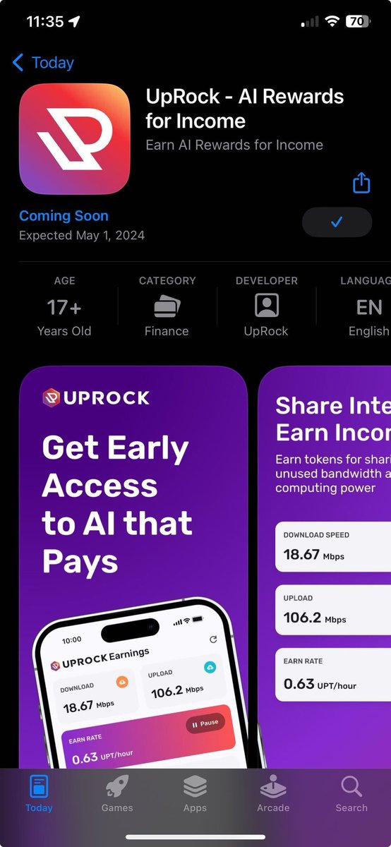 You can now pre-register UpRock on iOS apps.apple.com/us/app/uprock-…