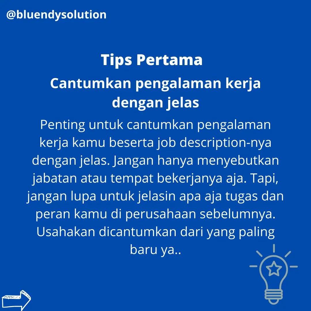 bluendysolution's tweet image. Kalau mau CV kamu dilirik oleh HRD, perhatikan hal-hal penting seperti mencantumkan pengalaman yang relevan dan kemampuan yang kamu miliki. Cantumkan informasinya dengan jelas✨

#BluendySolution #CVProfesional #LamaranKerja
