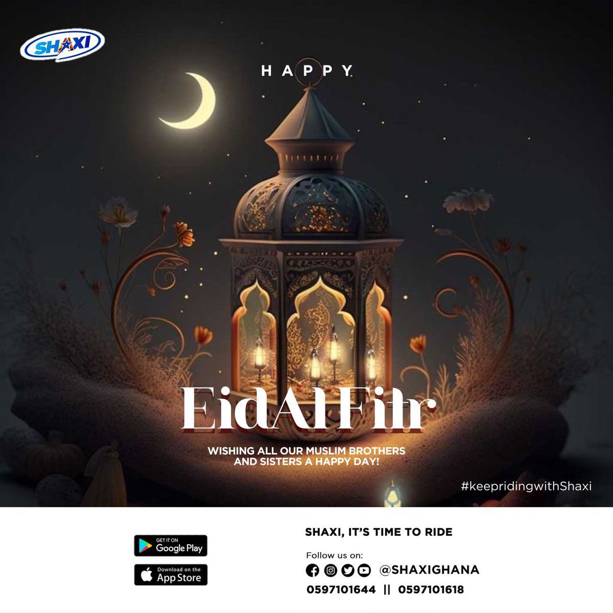 Happy Eid to our Muslim brothers, enjoy your festive in style.🎉🎉 #shaxi #its time to ride !!