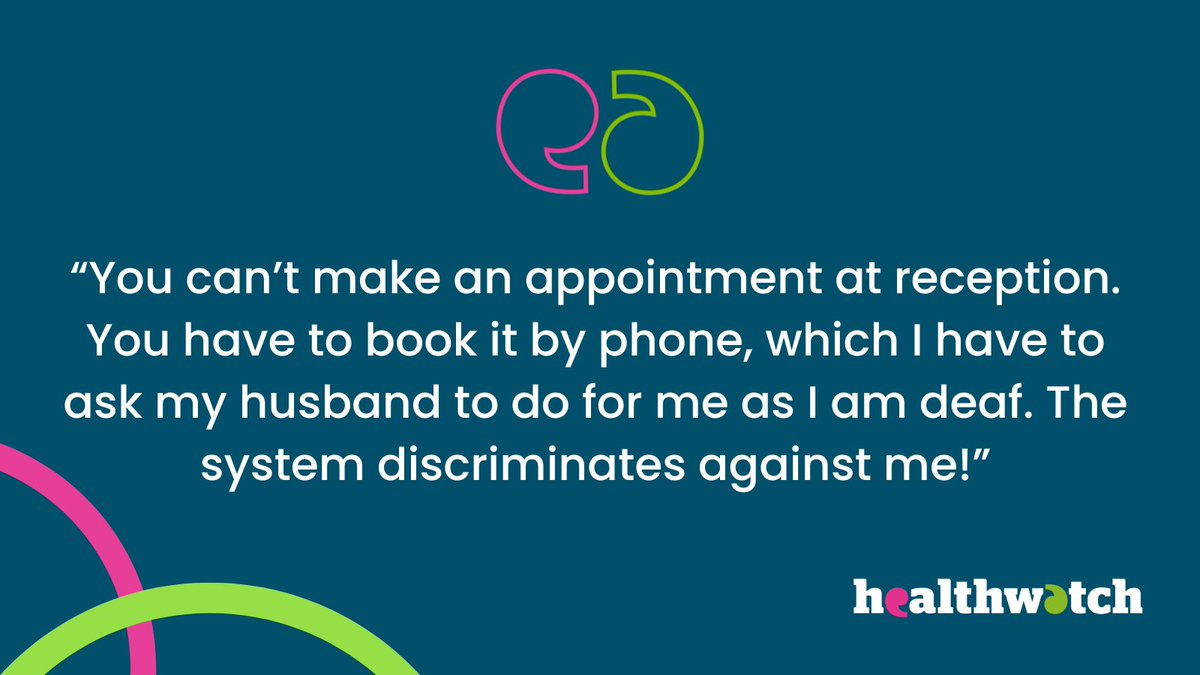 The feedback people with hearing difficulties have shared with us highlights how important it is to have an accessible experience with health and care services. Read our latest article on the problems people have told us they face - healthwatch.co.uk/blog/2024-04-1…