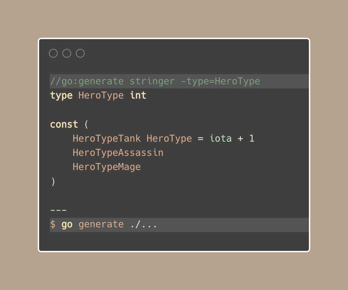 💡 Golang Tip #73: Implement String() for enum with the stringer tool. Have you noticed when you print a duration in Go, like fmt.Println(time.Second), it shows up as '1s' instead of '1000000000' while time.Duration is int64. This is because the time.Duration type has a…