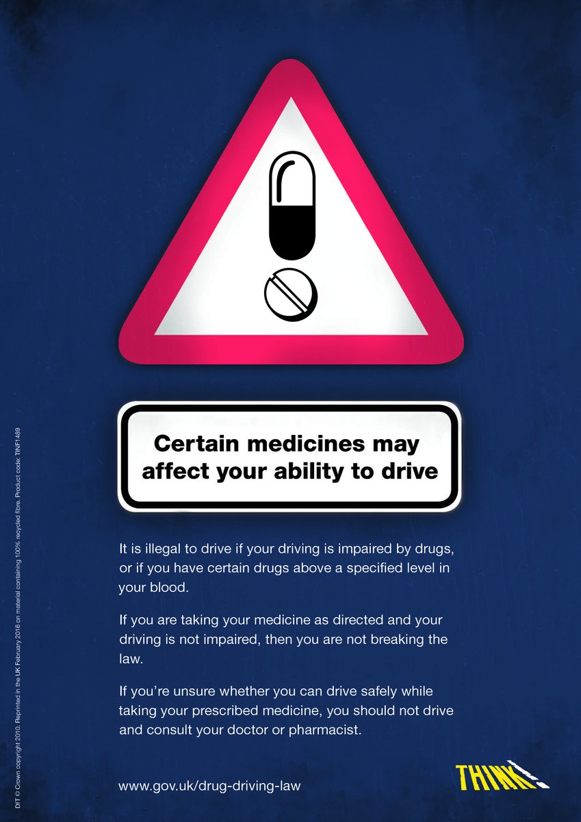 Many people don't realise that legal drugs can impair your driving. Do your prescription medicines make you drowsy? You should not drive if affected. Please ask your GP and check for side effects to ensure you are safe to be on the road. 👍 #ItsNotWorthTheRisk