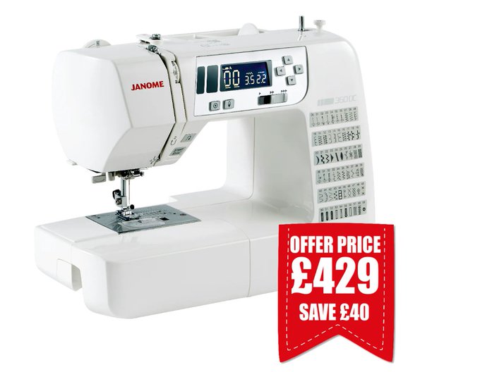 Janome 360DC sewing machine.

Spring Offer Save £40!

Ends June 3rd *while stocks last*

Whether you are a beginner or an experienced sewist, this machine has great features and is versatile and easy to use.

Buy now. 
jaycotts.co.uk/collections/ja…
#crafting
#crafts