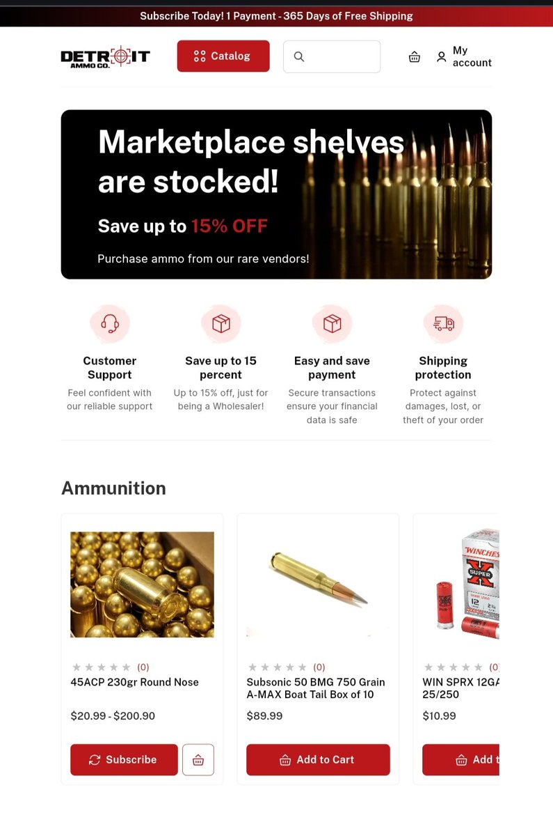 🎯 Lock and load, ammo enthusiasts! 🚀 We're thrilled to unveil our revamped marketplace tailored specifically for all your needs.  Dive into our updated platform, Let's keep those barrels hot and your aim true! 🔥💥 #AmmoMarketplace #StockUp #ReadyAimFire #Reloaded 💣🔫