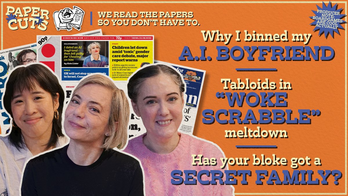 🚨NEW EPISODE🚨 @k8_lister has tried out an AI boyfriend, so you don't have to 🤖🧍‍♂️Has scrabble gone woke? 🎲😲 Plus – Top 10 ways to see if your partner has a secret wife! 👰🔟 Join @msmirandasawyer, @misszing and @GrainneMaguire 🎧listen.podmasters.uk/AIBoyfriend?at…