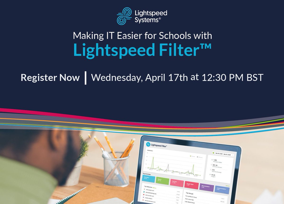 Register now for our interactive demo: Making IT Easier for Schools with Lightspeed Filter™on 17th April at 12:30pm (BST). You'll discover cloud-based scalable safeguarding, tools for YouTube & authentication for every device. Register here: bit.ly/making-it-easi…