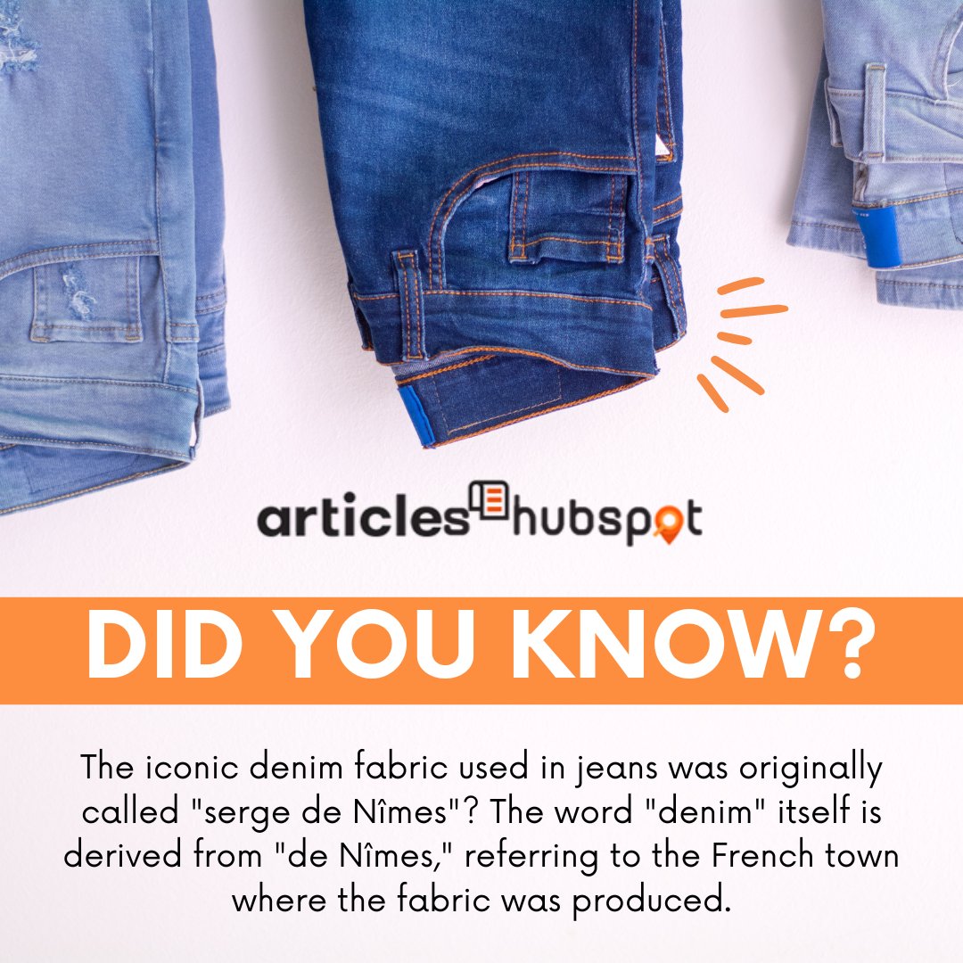 Discover the fascinating origins of your favorite pair of jeans and how it has evolved over time. Don't miss out on this denim journey! 

#articleshubspot #DidYouKnow