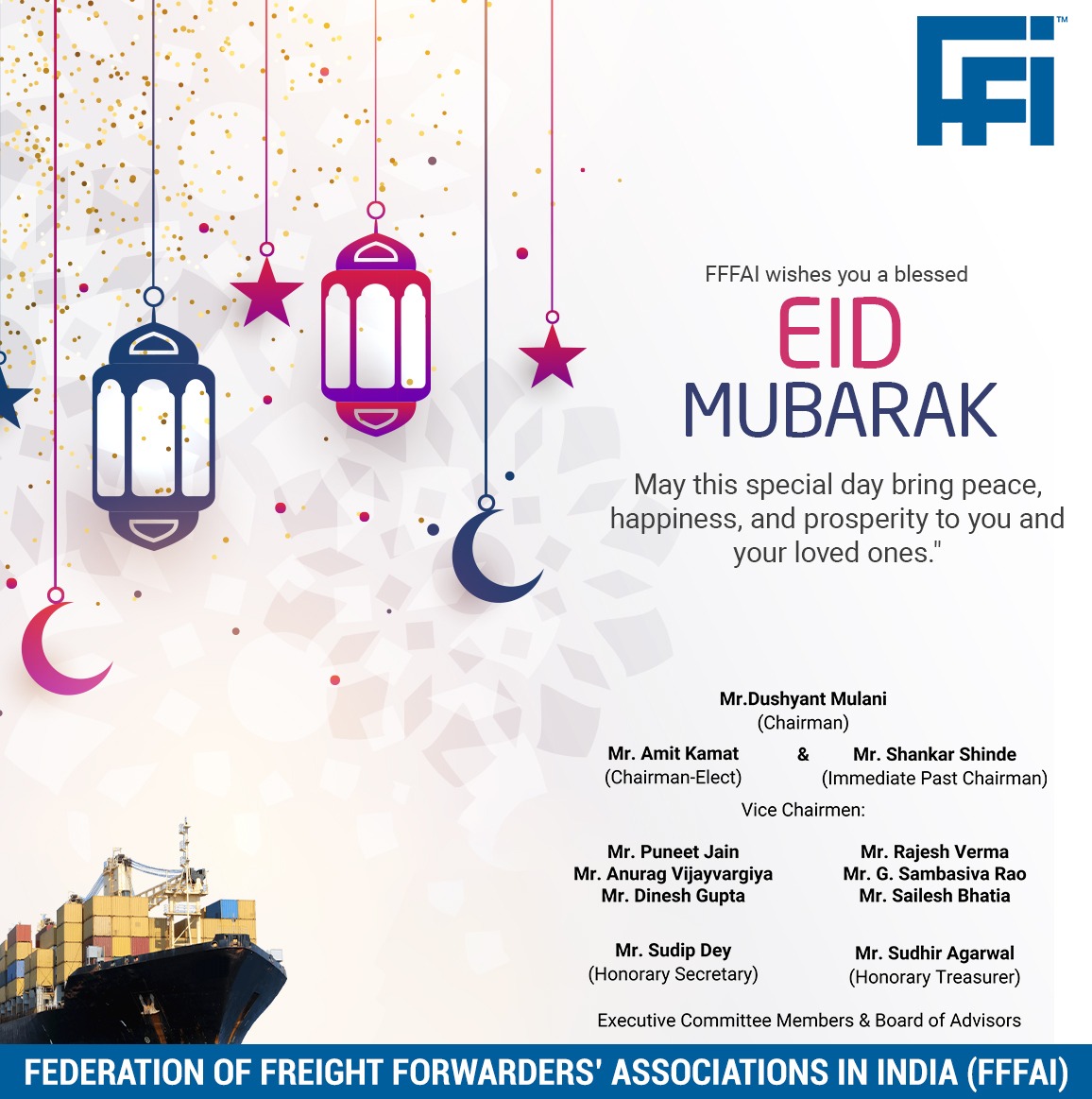 FFFAI wishes you a blessed 'Eid Mubarak! May this special day bring peace, happiness, and prosperity to you and your loved ones.'
.
.
.
.
#FFFAI #eidmubarak #eid #eid2024 #Cargo #Logistics #Customs #FreightForwarders #supplychain