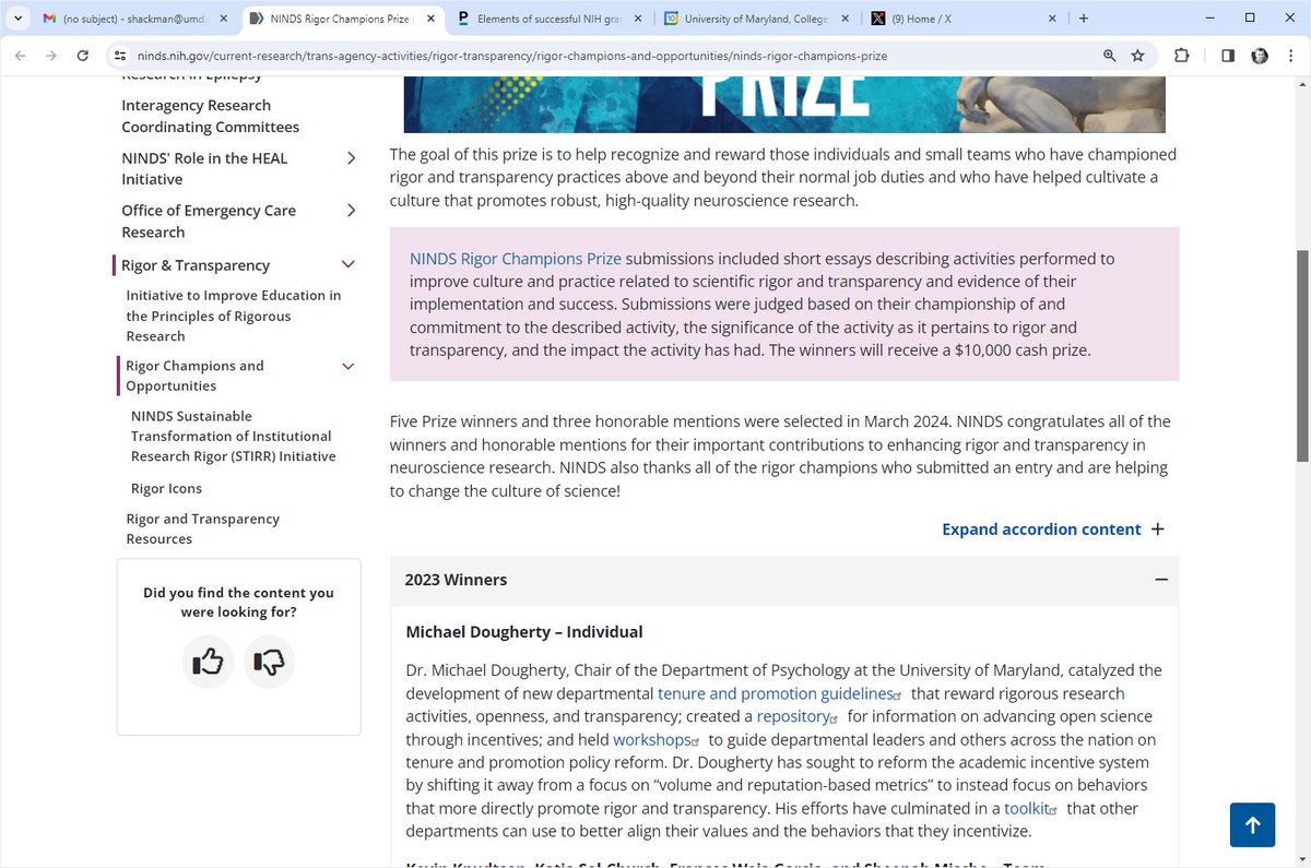 Big congrats to our Dept Chair, @doughertyorama for receiving the 2023 NINDS Rigor Champions Prize. ninds.nih.gov/current-resear…