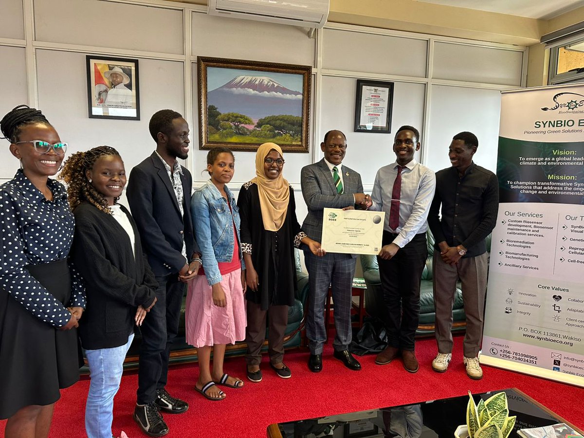 Makerere iGEM team 2024 (@makigem2024) on Twitter photo Last Week the Makerere iGEM Team 2023 got to present their Silver Medal award from the 2023 <a href="/iGEM/">iGEM Headquarters</a> competition to the Vice Chancellor of <a href="/Makerere/">Makerere University</a>, Prof. Barnabas Nawangwe. We are proud of the team for their remarkable achievements and for the foundation set. Last Week the Makerere iGEM Team 2023 got to present their Silver Medal award from the 2023 <a href="/iGEM/">iGEM Headquarters</a> competition to the Vice Chancellor of <a href="/Makerere/">Makerere University</a>, Prof. Barnabas Nawangwe. We are proud of the team for their remarkable achievements and for the foundation set.