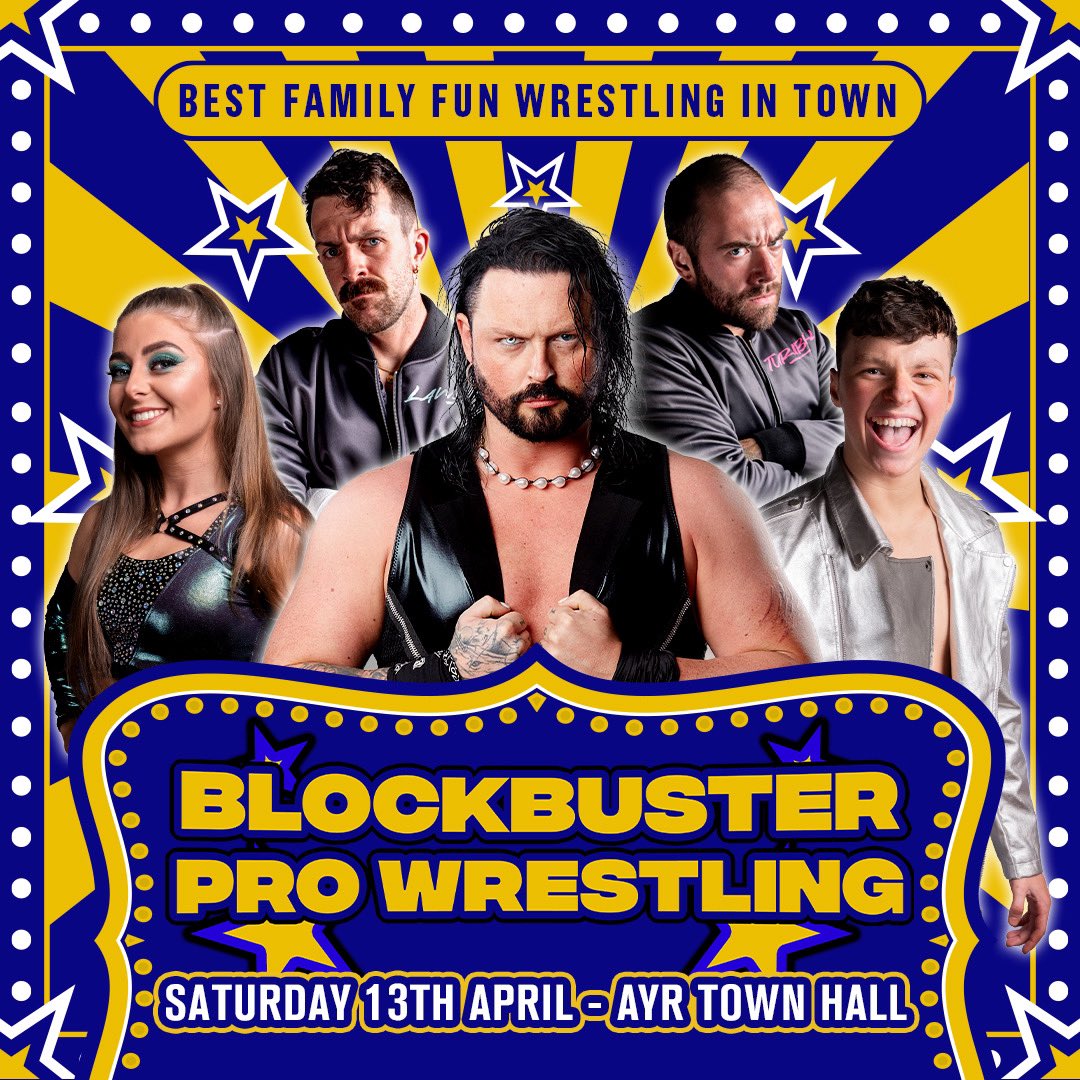 Our family friendly brand, @BlockbusterWres, heads to Bathgate & Ayr this weekend for two huge shows! Get your tickets now at universe.com/icw