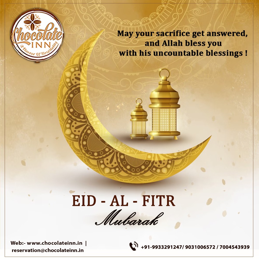 Eid Mubarak to everyone celebrating!
May this auspicious day bring you closer to your dreams and aspirations. 

#EidMubarak #عيد_الفطر #EidAlFitr2024 #Eid2024 #EidulFitr2024 #ईद_मुबारक #ईद #AllahsBlessings #AbundantHappiness #HotelChocolateInn #Patna #Bihar