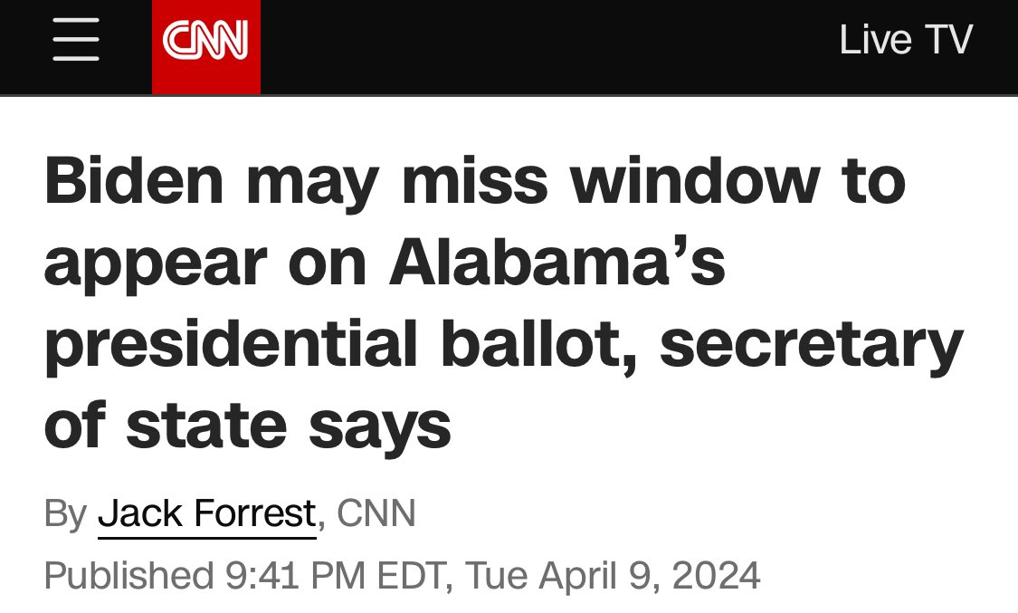 I guess you don’t have to worry about making it on ballots when you’ve weaponized every level of government against your leading opponent.