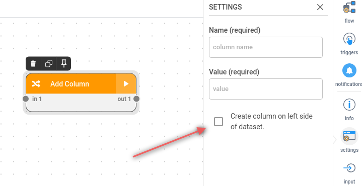 InzataDev's tweet photo. 🆕Update: #InFlow module now allows users to select the position of new columns. You can now opt to create a #column on the left side of your dataset with a simple checkbox. https://t.co/a53AqARLkx