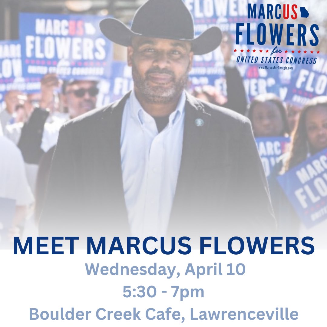 I’d be honored to have you join me at Boulder Creek Cafe in Lawrenceville tonight from 5:30-7pm and let me earn your vote.👇🏾 (Campaign not affiliated with or endorsed by Cafe)