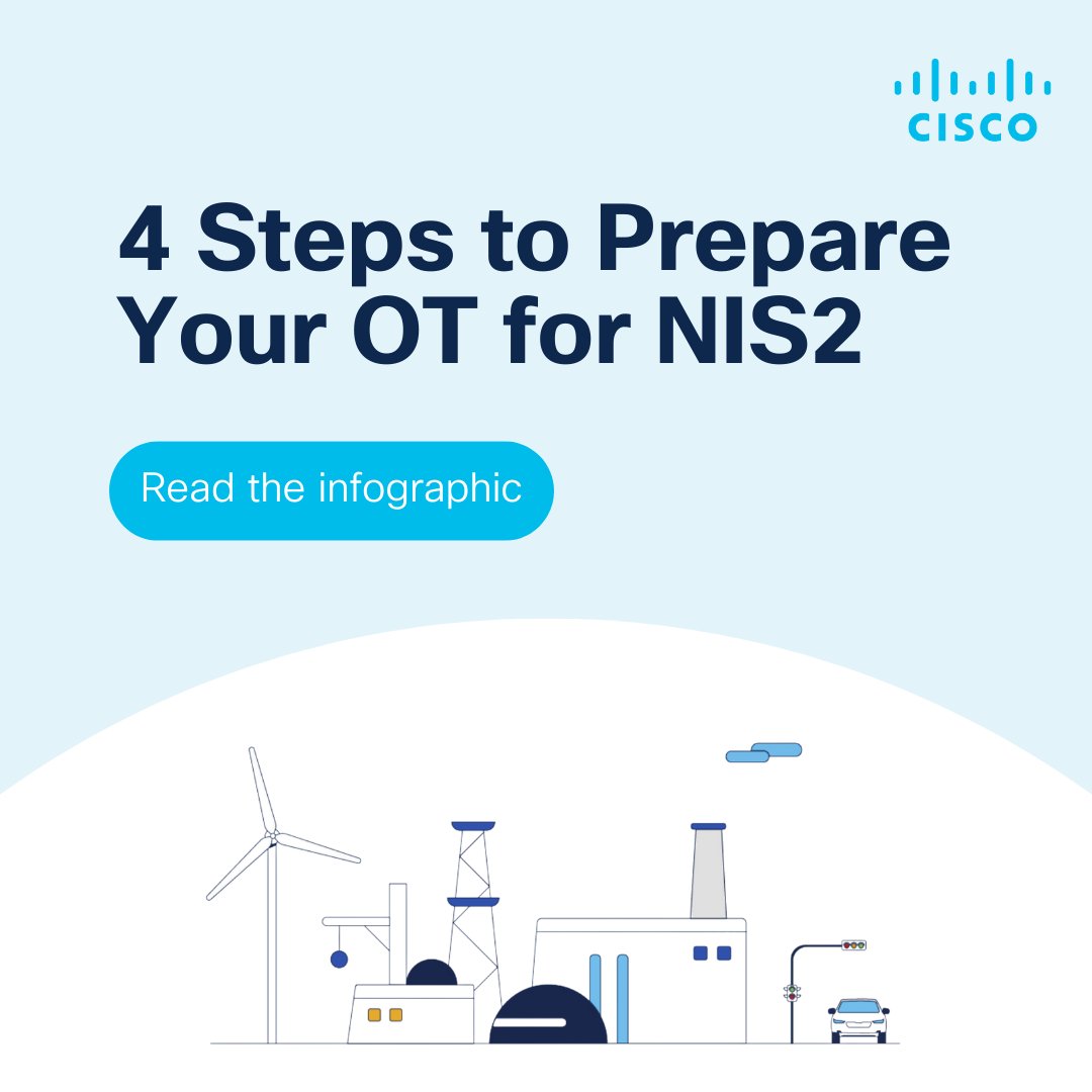 It's time to get serious about cyber resilience! 

Discover all the resources you need to drive NIS2 compliance and take the necessary steps to protect your industrial operations from cyber threats. 🛡️ 

Read more here: cs.co/6019weoFH

#OTsecurity #NIS2 #ICSsecurity