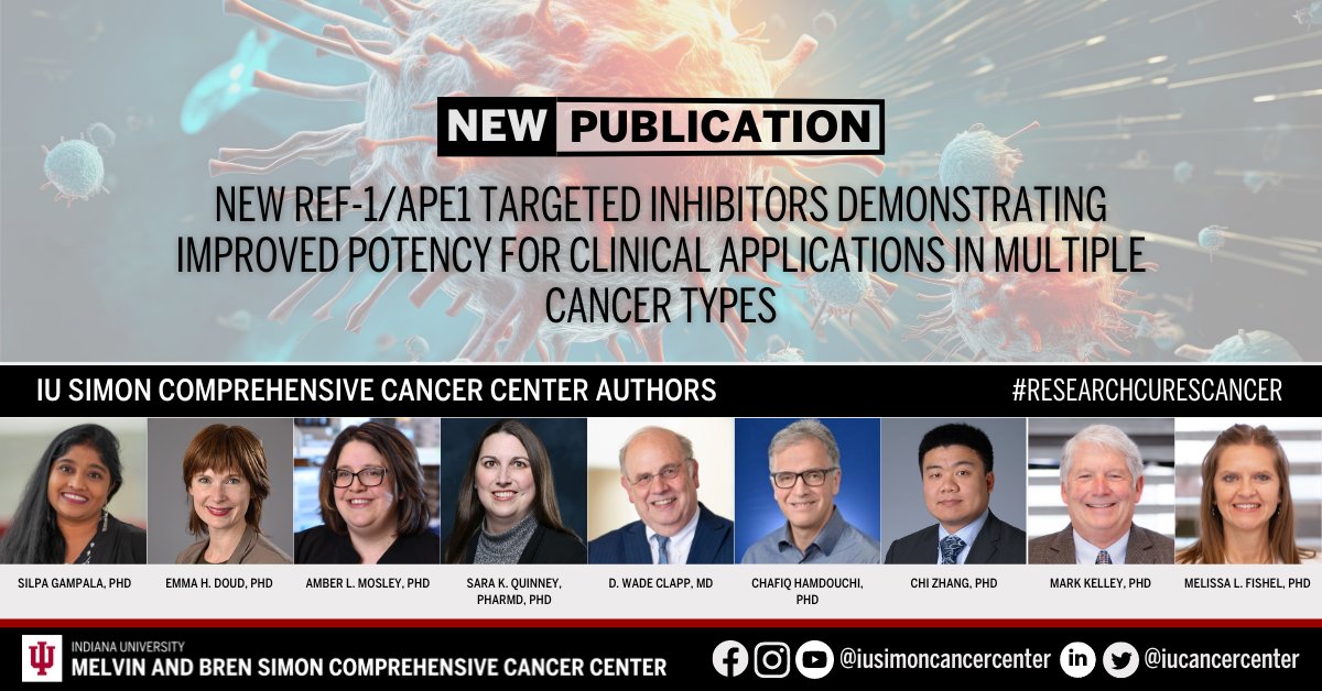 The cancer center’s Drs. Silpa Gampala, Emma Doud, Amber Mosley, Sara Quinney, D. Wade Clapp, Chafiq Hamdouchi, Chi Zhang, Mark Kelley, and Melissa Fishel, were among the researchers to publish a new article in Pharmacological Research. Learn more: ow.ly/IrvJ50QKZSv.