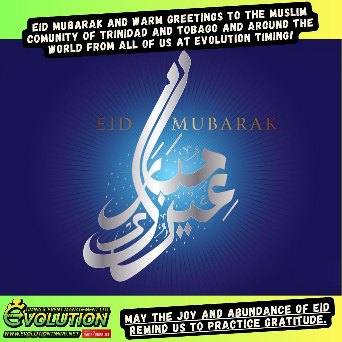 EvolutionTimeTT's tweet image. Eid Mubarak.
May the joy and abundance of Eid remind us to practice gratitude.
#evolutiontimingtt #evolutiontiming