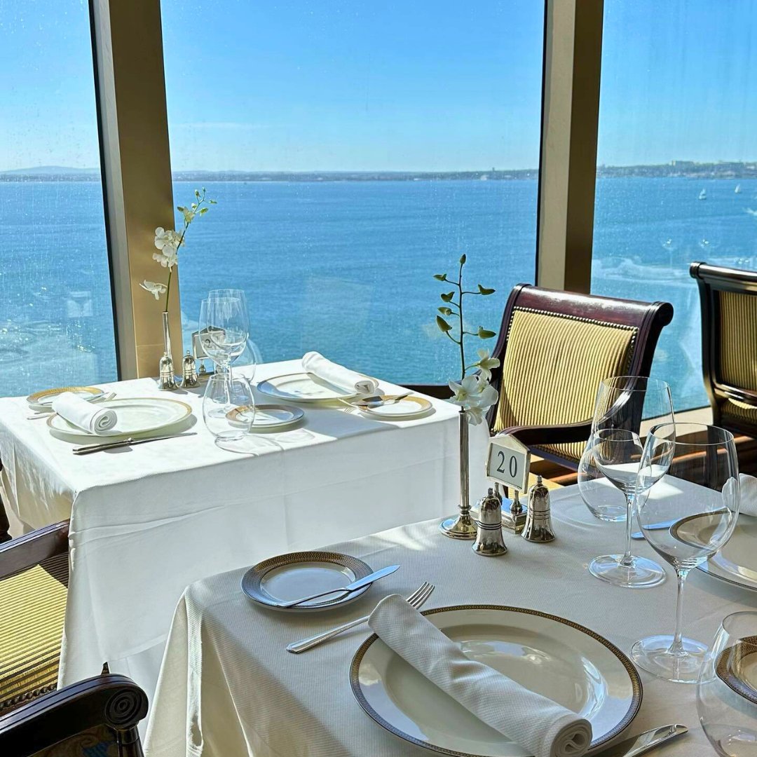 Dinner with a perfect view of the Mediterranean 😍 Who's joining us on board this summer? View our Mediterranean Voyages - bit.ly/3TU0dFX 📷: travel2000brr on Instagram