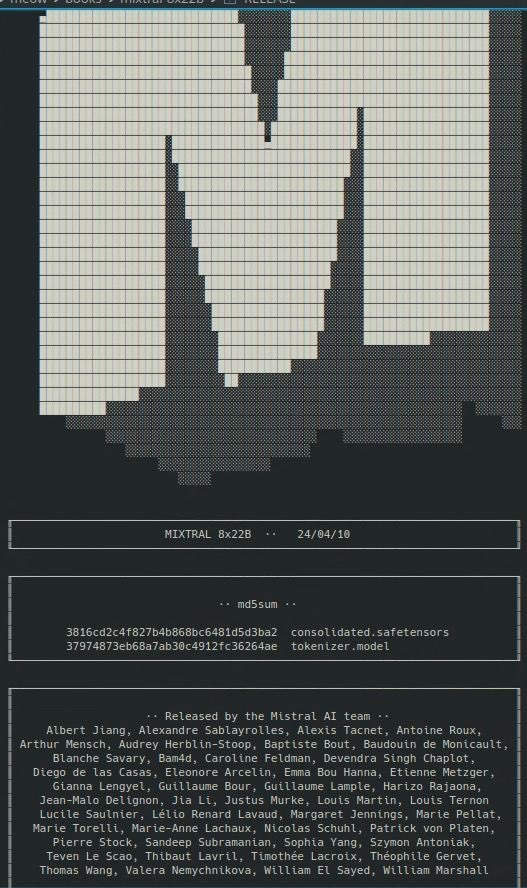 Mixtral 8x22B now on MLX🚀 You can run inference locally on your Mac (+96GB URAM). > pip install -U mlx_lm Model info: 🧠 170B params 🪟65K context window 🕵🏾‍♂️ 8 experts, 2 per token 🤓32K vocab size ✂️ Similar tokenizer as 7B Model card ￼👇🏾