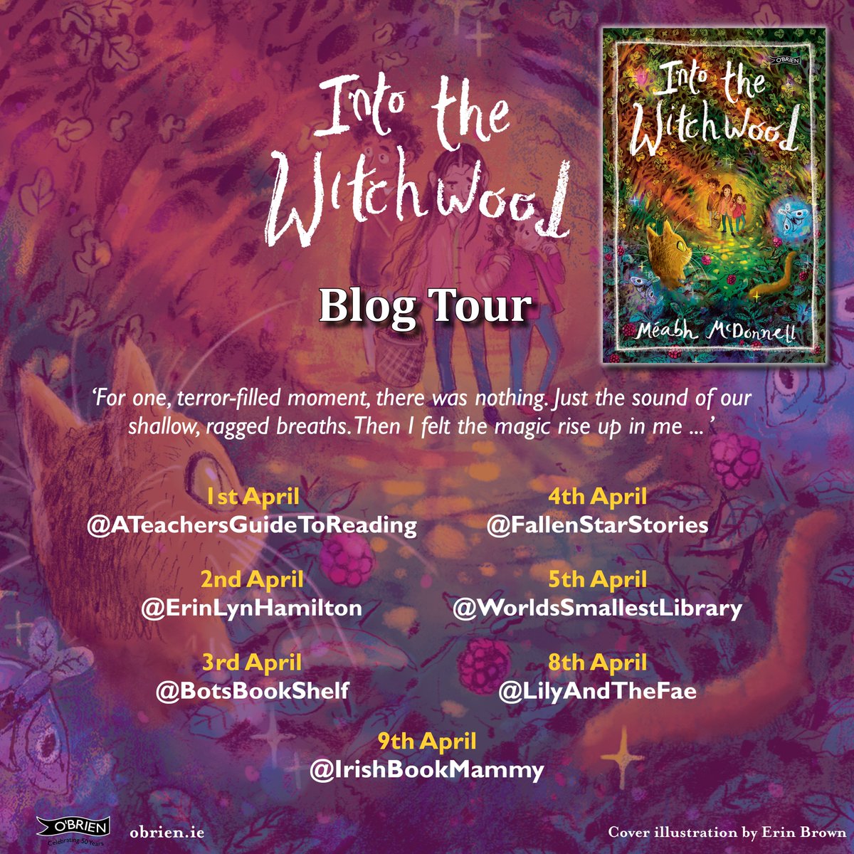 The O'Brien Press (@obrienpress) on Twitter photo That's a wrap on our Into the Witchwood #BlogTour! A huge thank you to all the fantastic bloggers for taking part.
<a href="/meabhmcdonnell/">Méabh McDonnell</a>'s magical debut is available in all good bookshops now 📚✨ That's a wrap on our Into the Witchwood #BlogTour! A huge thank you to all the fantastic bloggers for taking part.
<a href="/meabhmcdonnell/">Méabh McDonnell</a>'s magical debut is available in all good bookshops now 📚✨