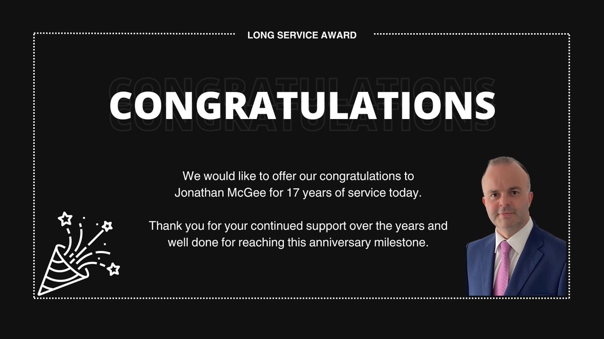 A massive #Congratulations to Jonathan McGee who is celebrating 17 years with Mercia today.

#WeAreMercia #WeAreWilmingtonPLC #CareerGoals #CelebratingSuccess