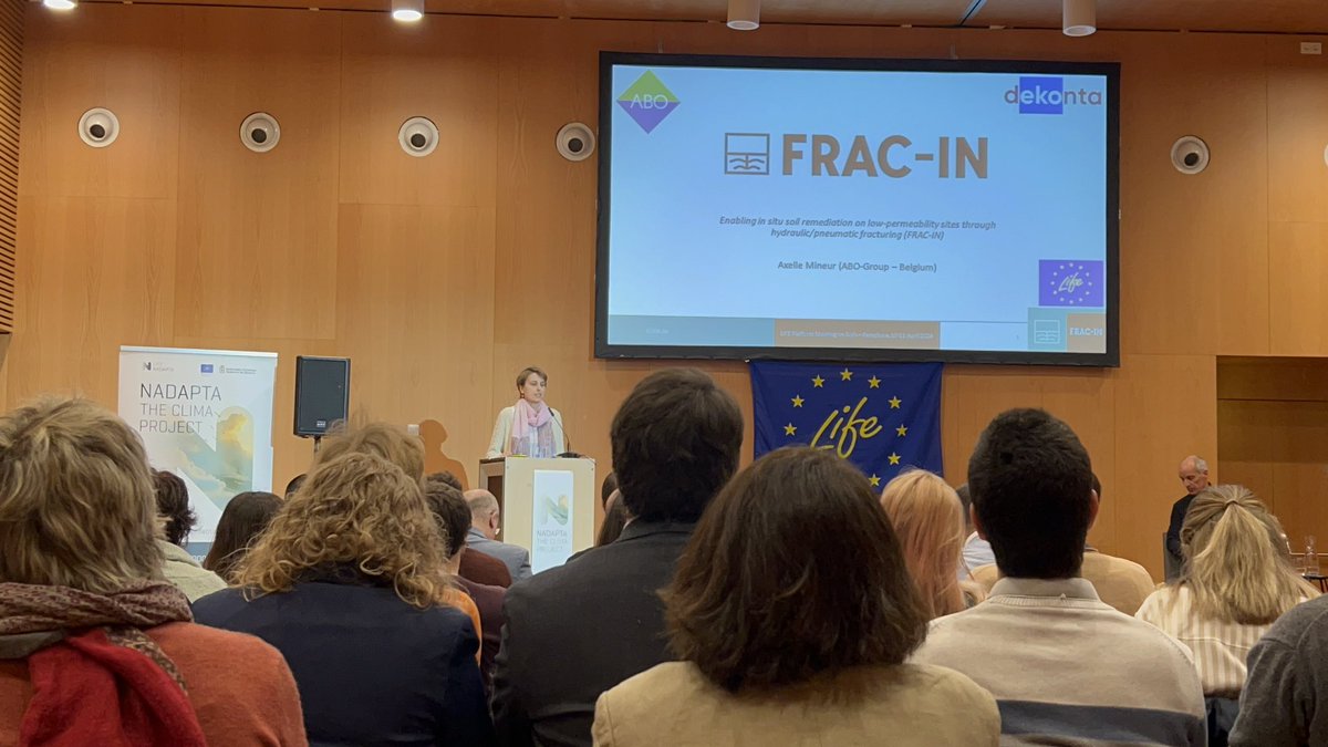 Finally,  Axelle Mineur presents LIFE FRAC-IN project: Enabling in situ soil remediation on low-permeability sites through hydraulic/pneumatic fracturing 

#LIFE_IP_NAdapta_CC #LIFE #UrbanKlima #LIFEPM_Soils #EU_SoilMonitoring #LifeProgramme #LifeAmplifiers #LifeProjects