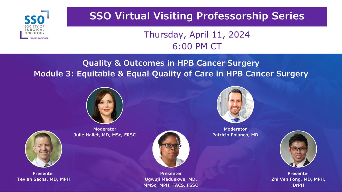 🔔 Join us TOMORROW for this critical discussion on understanding disparities in outcomes, clinical trials & support to ensure every patient receives the attention they deserve. @HalletJulie @PatricioPolanc0 @TeviahSachs @umaduekwemd @ZhiVenFongMD 📝 ow.ly/qYIu50RaQyW