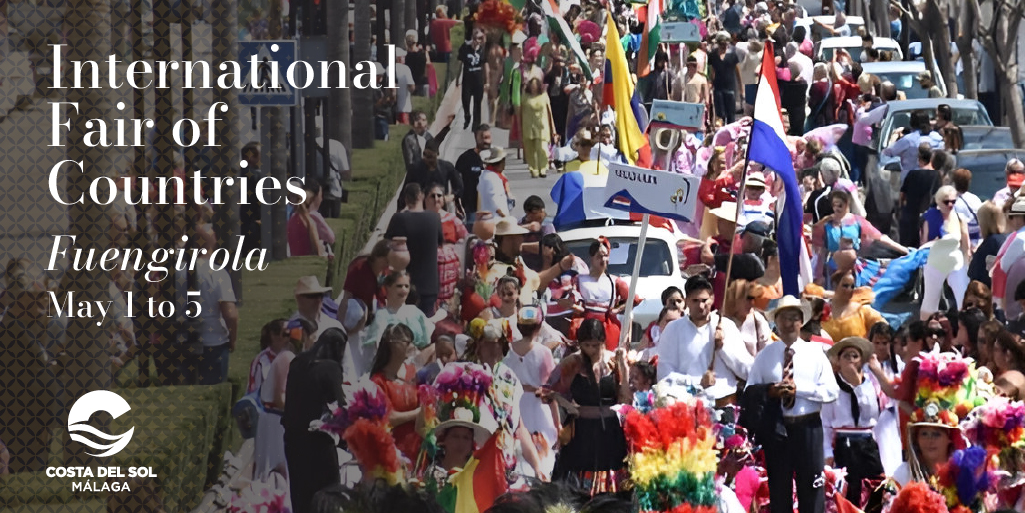 Don't miss the International Fair of Countries in Fuengirola from May 1 to 5! Featuring an opening parade, cultures of 33 countries in booths, music, dances, cuisine, and more. Guaranteed fun on the Costa del Sol! 🌍🎉 #ExperienceCostadelSol #IFP #Fuengirola #CostadelSol