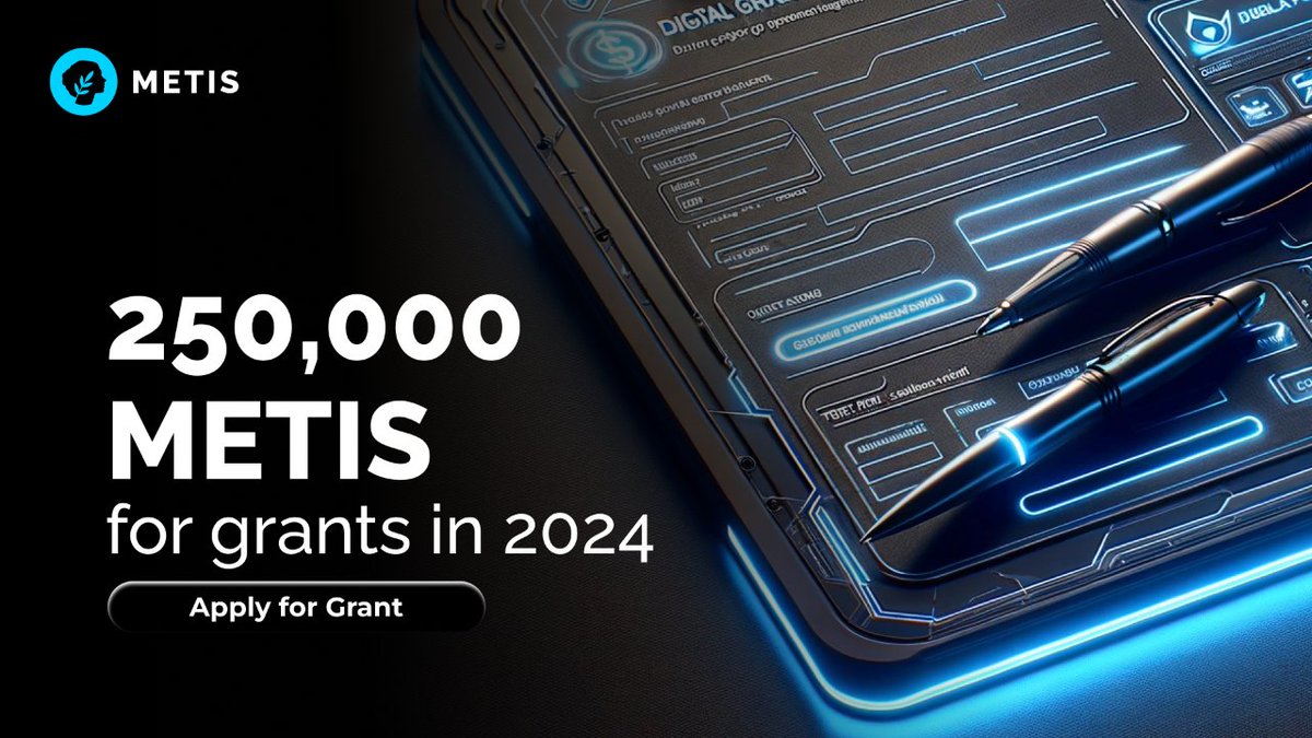 Secure a part of the 250,000 METIS grant pool for 2024. Don't miss out on the chance to fund your next big project! Apply here ➡️ Link in bio