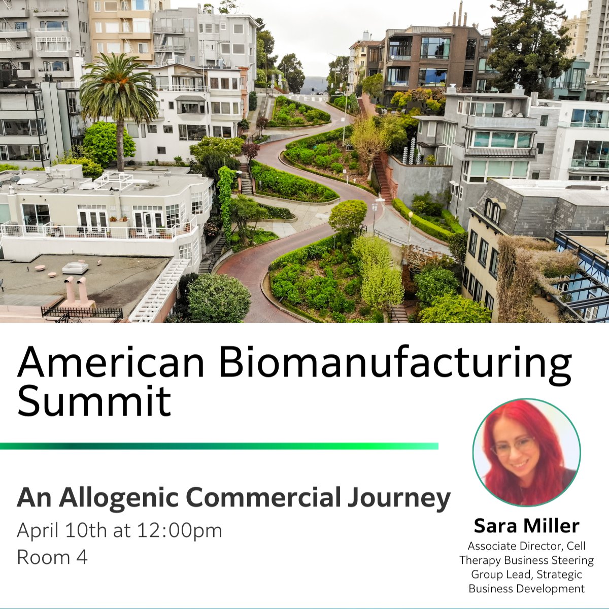 👩‍🔬 Don't miss out on our American Biomanufacturing Summit workshop with Sara Miller, Associate Director of Cell Therapy Business, who will be speaking on 'An Allogenic Commercial Journey' today at 12 PM 👩‍🔬 #Biomanufacturing #Innovation #CellTherapy
