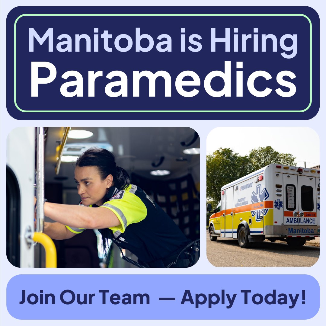 Do you have a passion for helping others and making a difference in your community? Do you thrive in a fast-paced environment and enjoy new experiences and learning opportunities? @SharedHealthMB is hiring paramedics to work across #Manitoba! Visit ow.ly/mOfj50RbFn9 today.