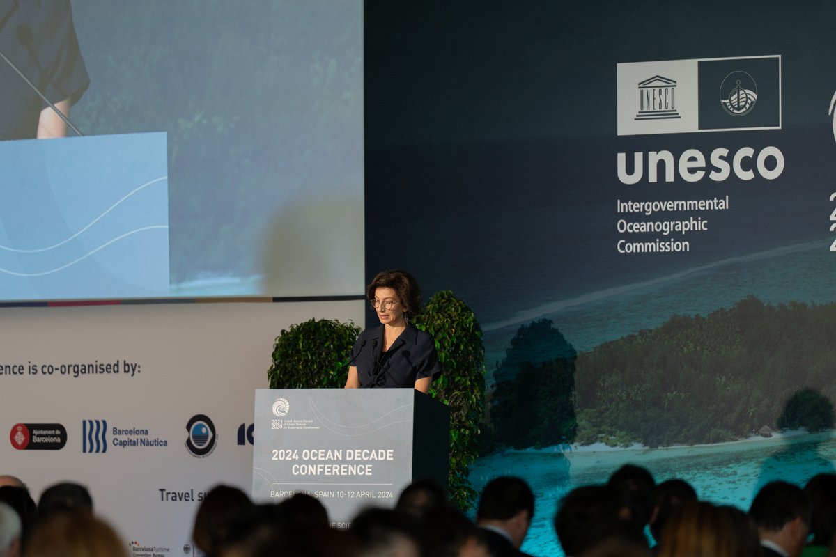 🌊 La sessió inaugural de la @UNOceanDecade ha congregat líders internacionals i caps d'Estat, entre ells la Directora General de la @UNESCO, el Príncep de Mònaco, els presidents de Cabo Verde i de les Seychelles, el President de la Generalitat i l'alcalde de Barcelona.