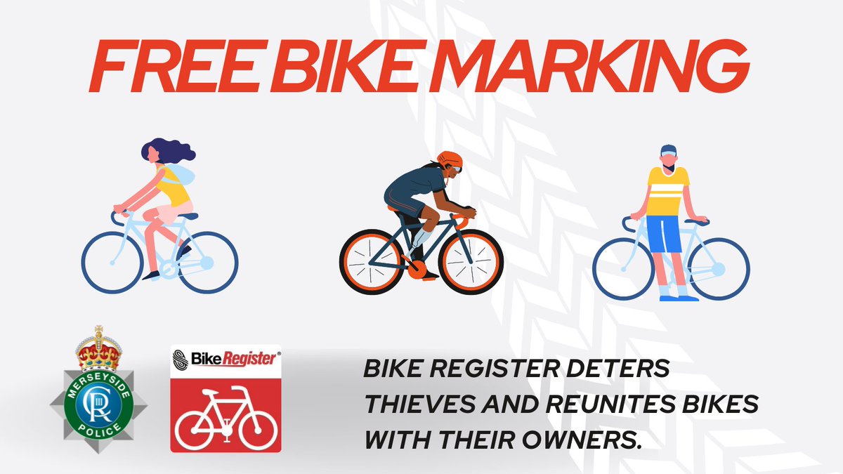 Good news, Huyton! We've got another Bike Marking event on this Friday (12/04). We'll be at The Old Schoolhouse, St Johns Road, from 11am to 1pm.