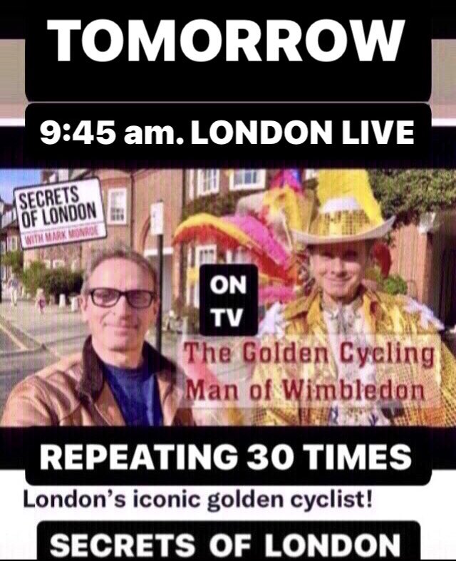 TOMORROW. Documentary all about me and my bikes. The series is called ‘Secrets of London’. It is on the London live channel at 9:45 am.